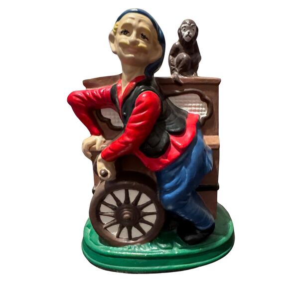 Vintage Organ Grinder with Monkey Figurine Music Box – Hand-Painted Collectible - Picture 1 of 6